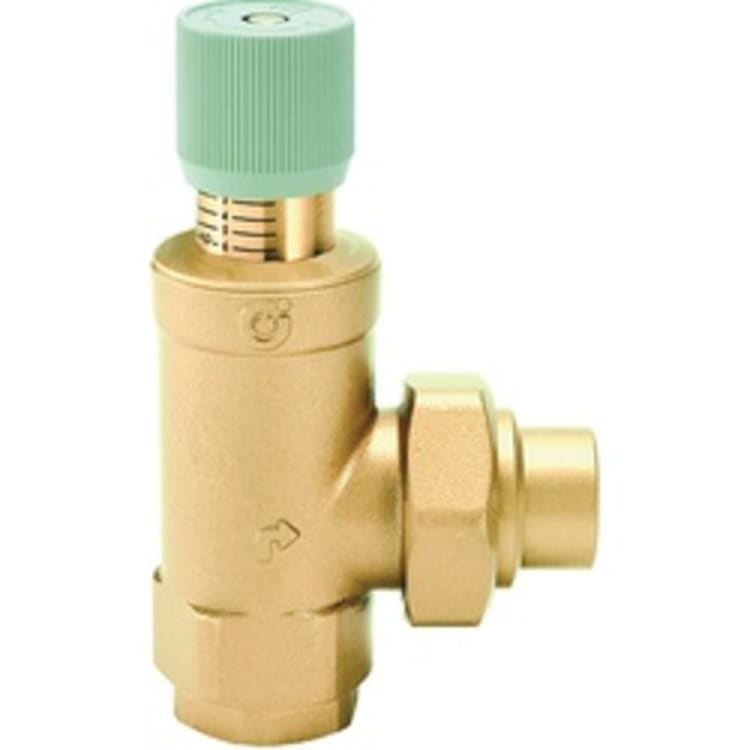 Caleffi 519600A By-Pass Differential Pressure Valve, 1 in, FNPT x MNPT, 150 psi, 40 gpm, Brass