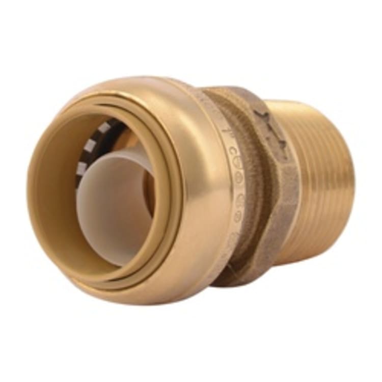 Sharkbite® U140LF Straight Male Connector, 1 in Nominal, Push-Fit x MNPT End Style, Brass, Import