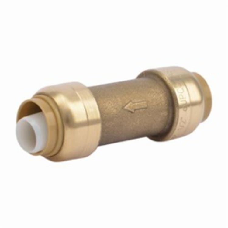 Sharkbite® U2008-0000LF General Purpose Spring Check Valve, 1/2 in, Push-Fit, Brass Body, Import