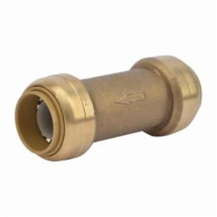 Sharkbite® U2016-0000LF General Purpose Spring Check Valve, 3/4 in Nominal, Push-Fit End Style, Brass Body, EPDM/Acetal/Polysulfone Softgoods, Import