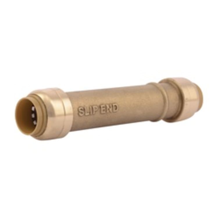 Sharkbite® U3008LF Slip Coupling, 1/2 in Nominal, Push-Fit End Style, Brass, Import