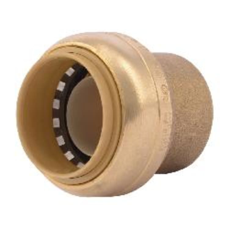 Sharkbite® U520LF Pipe End Cap, 1 in Nominal, Push-Fit End Style, Brass, Import