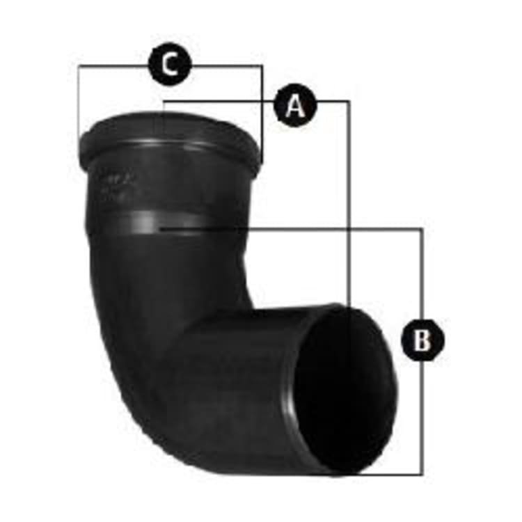 Centrotherm Eco Systems InnoFlue® ISELL0387UV Long Elbow, 87 deg, Polypropylene