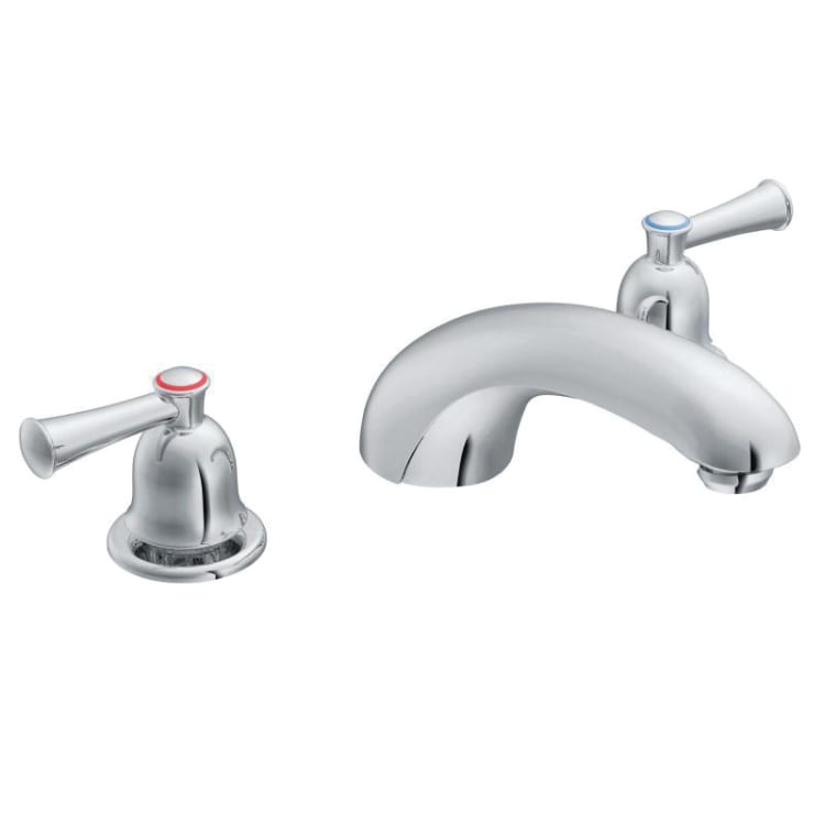 CFG T41411 Capstone® Widespread Roman Tub Faucet, 11.5 gpm Flow Rate, 10 in Center, Polished Chrome, 2 Handles, Function: Traditional, Import