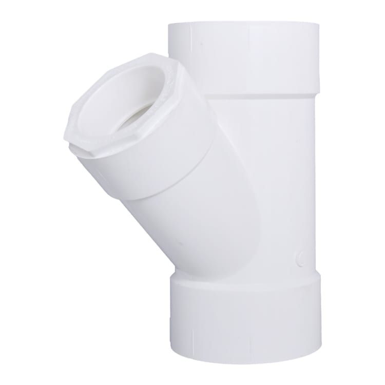 Charlotte PVC 00601 3400 Wye, Fitting/Connector: Reducing Wye, 10 x 10 x 6 in Nominal, Hub End Style, SCH 40/STD, PVC, Domestic