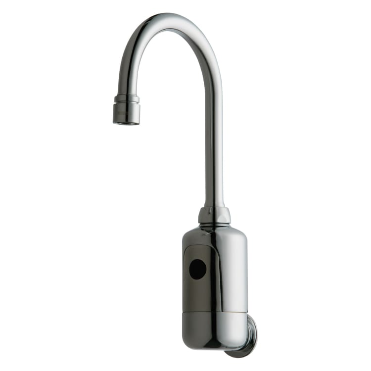 Chicago Faucet® HyTronic® 116.204.AB.1 Sink Faucet With Dual Beam Infrared Sensor, 0.5 gpm, Chrome Plated, Lithium Battery, Commercial