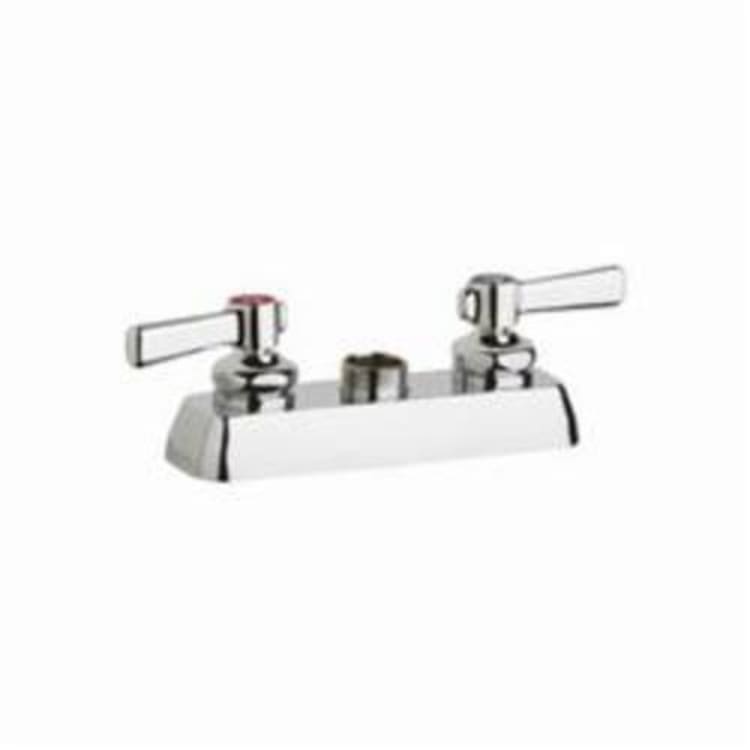 Chicago Faucet® W4D-LES369AB Hot and Cold Water Workboard Sink Faucet, 4 in Center, Chrome Plated, 2 Handles, Commercial