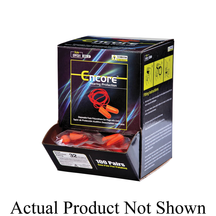 Christy's® CP304-100 Pre-Shaped Corded Ear Plug, Specifications Met: ANSI S3.19-1974, EN 352-2.2002, Disposable