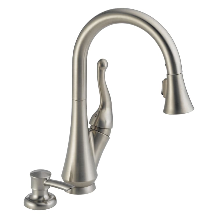 DELTA® 16968-SSSD-DST Talbott™ Kitchen Faucet, 1.8 gpm Flow Rate, Stainless Steel, 1 Handles, 1 Faucet Holes, Function: Traditional, Domestic, Commercial