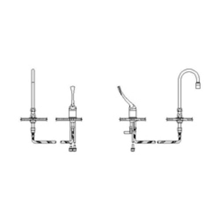 DELTA® 24T2623 TECK® Single Control Widespread Lavatory Faucet, Commercial, 1.5 gpm Flow Rate, 6.7 in H Spout, 4 to 16 in Center, Polished Chrome, 1 Handles, Import