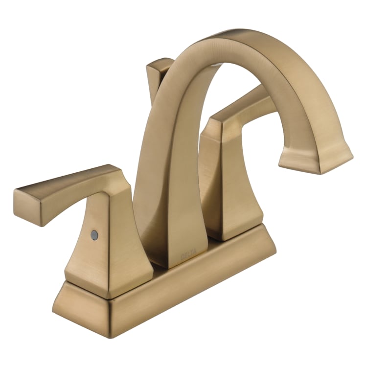DELTA® 2551-CZMPU-DST Dryden™ Centerset Lavatory Faucet, Champagne Bronze, 2 Handles, Metal Pop-Up Drain, 1.2 gpm Flow Rate