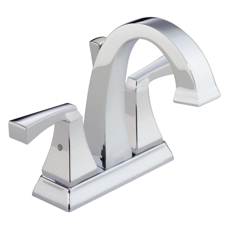 DELTA® 2551-MPU-DST Dryden™ Centerset Lavatory Faucet, Polished Chrome, 2 Handles, Metal Pop-Up Drain, 1.2 gpm Flow Rate