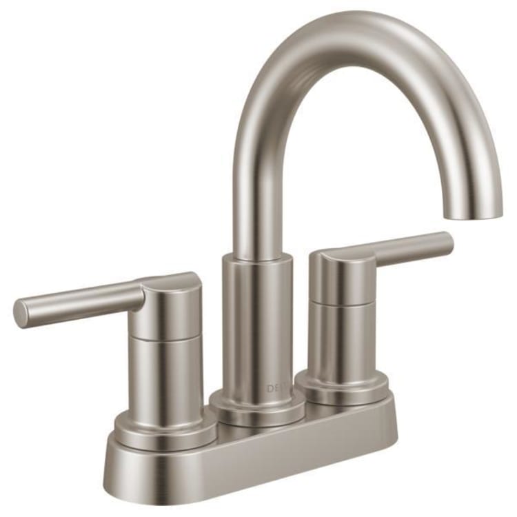 DELTA® 25749LF-SS Nicoli™ Two Handle Bathroom Faucet, 2 Handles, Push Pop-Up Drain, 1.2 gpm Flow Rate