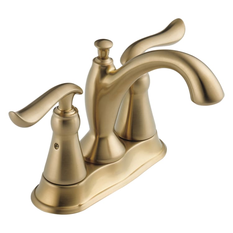 DELTA® 2594-CZMPU-DST Linden™ Centerset Lavatory Faucet, Champagne Bronze, 2 Handles, Metal Pop-Up Drain, 1.2 gpm Flow Rate