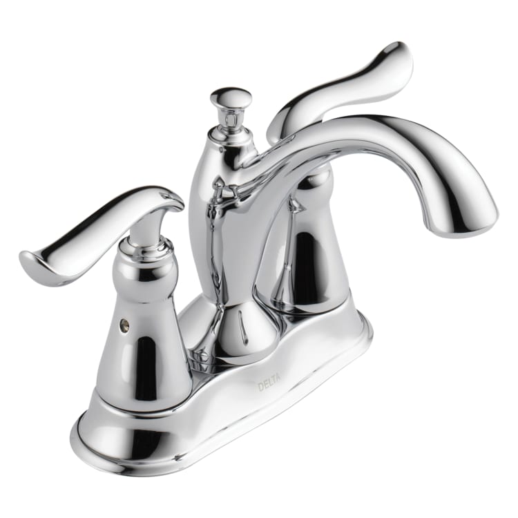 DELTA® 2594-MPU-DST Linden™ Centerset Lavatory Faucet, Polished Chrome, 2 Handles, Metal Pop-Up Drain, 1.2 gpm Flow Rate