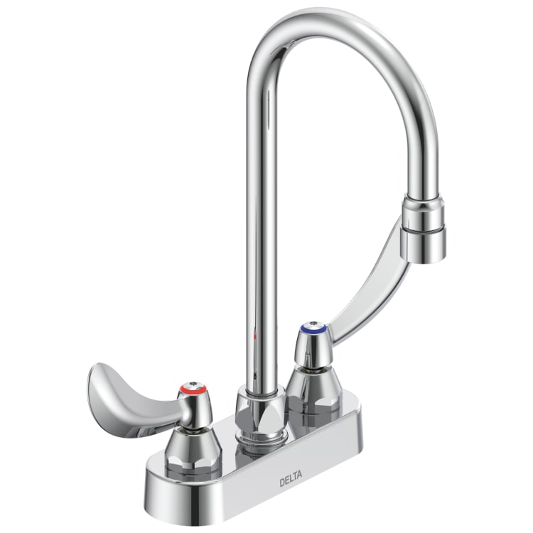 DELTA® 27C4854 TECK® Heavy Duty Lavatory Sink Faucet, Polished Chrome, 2 Handles, 0.5 gpm Flow Rate