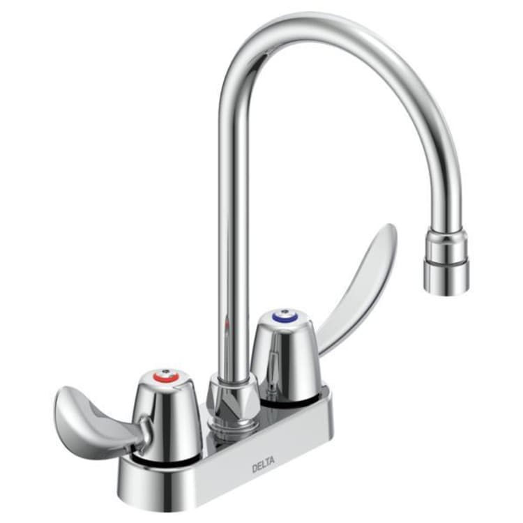 DELTA® 27C4942 TECK® Heavy Duty Lavatory Sink Faucet, Polished Chrome, 2 Handles, 1.5 gpm Flow Rate