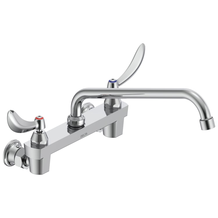 DELTA® 28C4434 Sink Faucet, Wall Mount, 2 Handles, 11 in Center, 1.5 gpm Flow Rate, Polished Chrome