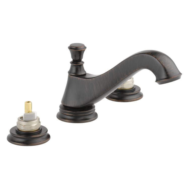 DELTA® 3595LF-RBMPU-LHP Cassidy™ Widespread Lavatory Faucet, Commercial, 1.5 gpm Flow Rate, 2-3/4 in H Spout, 6 to 16 in Center, Venetian Bronze, Pop-Up Drain, Import