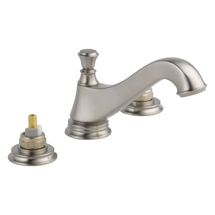 DELTA® 3595LF-SSMPU-LHP Cassidy™ Widespread Lavatory Faucet, Commercial, 1.5 gpm Flow Rate, 2-3/4 in H Spout, 6 to 16 in Center, Stainless Steel, Pop-Up Drain, Import