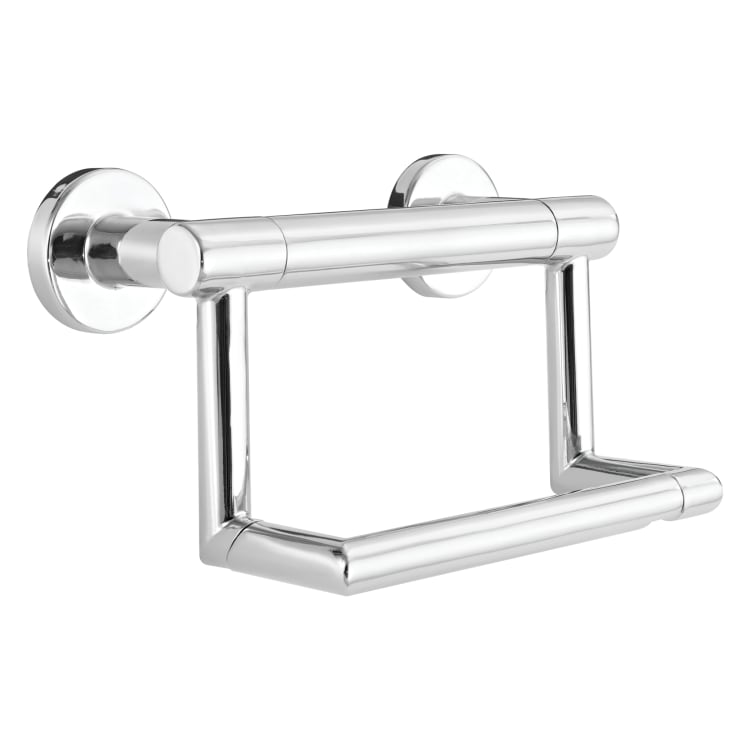DELTA® 41550 Decor Assist™ Contemporary Toilet Tissue Holder With Assist Bar, 300 lb Capacity, 4-1/2 in H, Polished Chrome, Import
