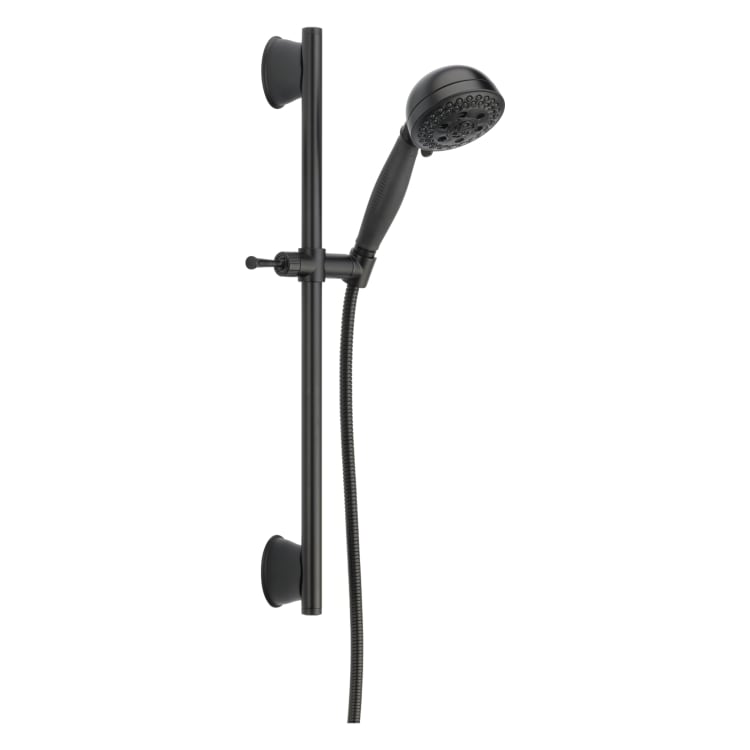 DELTA® 51559-BL Universal Showering Multi-Function Hand Shower, 4-1/8 in Dia 5-Setting Shower Head, 1.75 gpm Flow Rate, 82 in L Hose, Matte Black, Import
