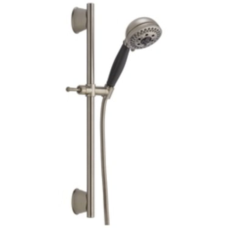 DELTA® 51559-SS Ashlyn® Hand Shower, (5) 4-1/8 in Dia Shower Head, 1.75 gpm, 82 in L Hose, 1/2 in, Slide Bar: Yes, Stainless Steel, Import