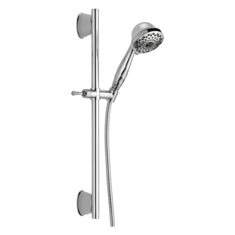 DELTA® 51589 Hand Shower, 3-13/16 in Dia 7 Shower Head, 1.75 gpm Flow Rate, 82 in L Hose, 1/2 in Connection, Polished Chrome, Import