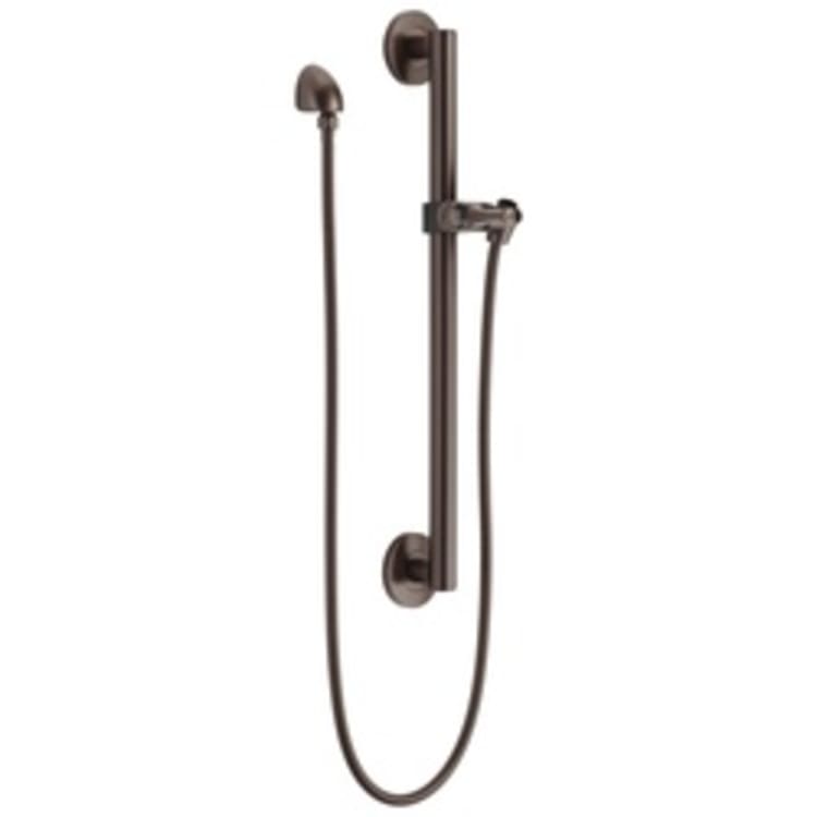 DELTA® 51600-RB Universal Adjustable Slide Bar/Grab Bar Assembly With Round Wall Elbow, 24 in L Bar, Venetian Bronze, Import