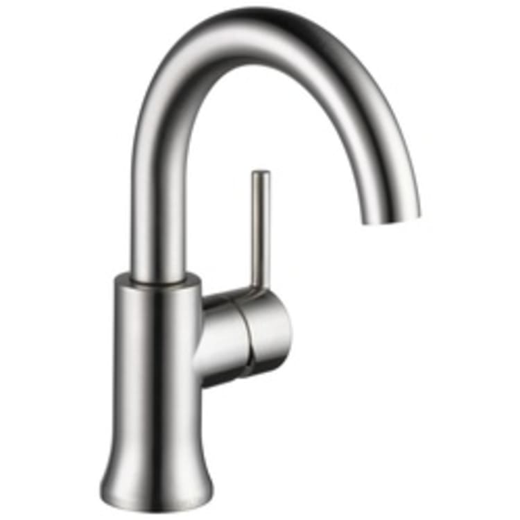 DELTA® 559HA-SS-DST Trinsic® Lavatory Faucet, 1.2 gpm, 5-3/4 in H Spout, 1 Handle, Push Pop-Up Drain, 1 Faucet Hole, Stainless Steel, Domestic, Commercial