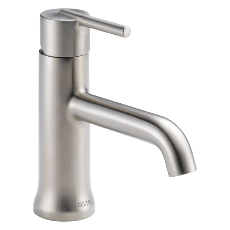DELTA® 559LF-SSLPU Trinsic® Centerset Lavatory Faucet, Commercial, 1.2 gpm Flow Rate, 2-3/8 in H Spout, 1 Handles, 1/3 Faucet Holes, Stainless Steel, Function: Traditional