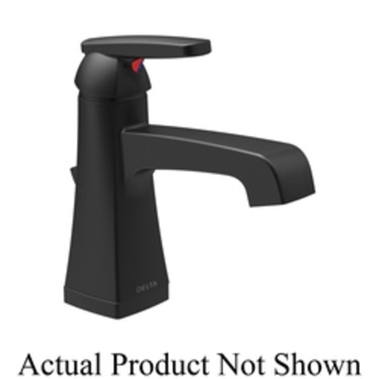 DELTA® 564-BLMPU-DST Ashlyn® Lavatory Faucet, 1.2 gpm Flow Rate, 3-7/16 in H Spout, 1 Handle, Pop-Up Drain, 1 Faucet Hole, Matte Black, Function: Traditional