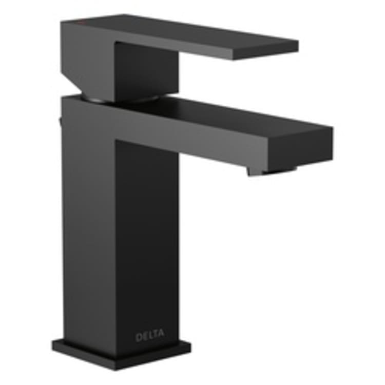 DELTA® 567LF-BLGPM-PP Modern™ Bathroom Faucet, 1 gpm Flow Rate, 4-3/8 in H Spout, 1 Handles, 50/50 Pop-Up Drain, 1 Faucet Holes, Matte Black, Function: Traditional