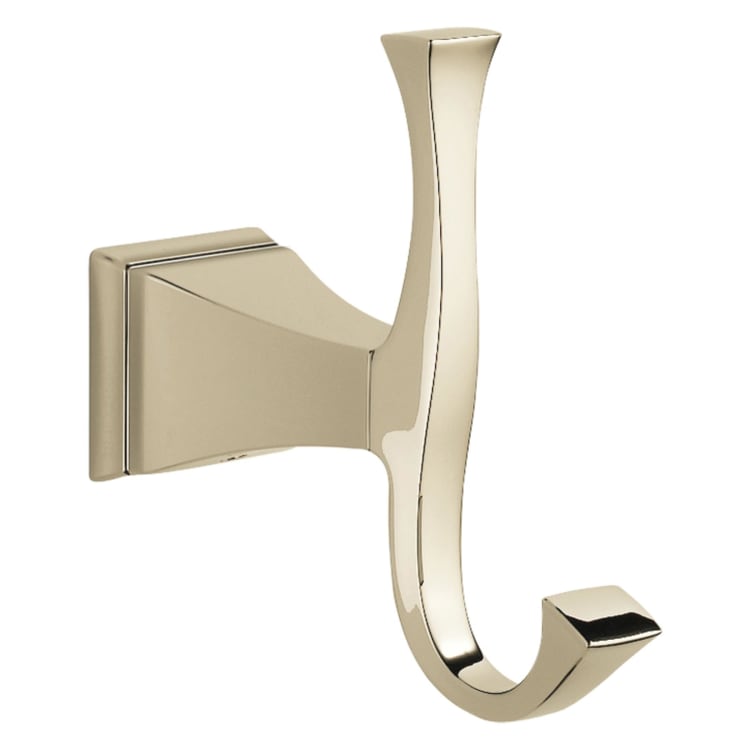 DELTA® 75135-PN Dryden™ Robe Hook, 2 Hooks, 1-3/4 in OAW x 4-11/16 in OAD x 5 in OAH, Import