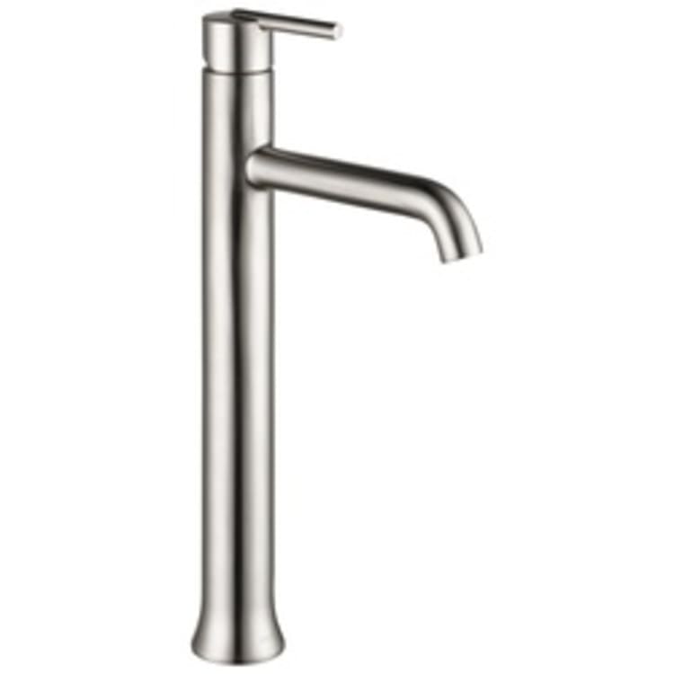 DELTA® 759-SS-DST Trinsic® Vessel Lavatory Faucet Without Drain, 1.2 gpm, 9-5/16 in H Spout, 1 Handle, Stainless Steel, Domestic, Commercial