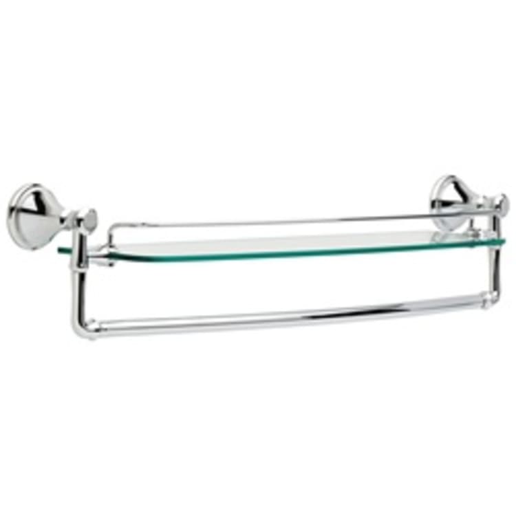 DELTA® 79711 Cassidy™ Glass Shelf With Towel Bar, 26-1/2 in OAL x 6 in OAD x 3 in OAH, Import