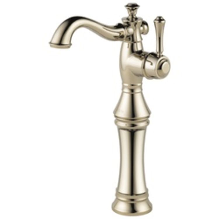 DELTA® 797LF-PN Cassidy™ Vessel Lavatory Faucet Without Drain, 1.2 gpm, 9-31/32 in H Spout, 1 Handle, 1 Faucet Hole, Polished Nickel, Commercial