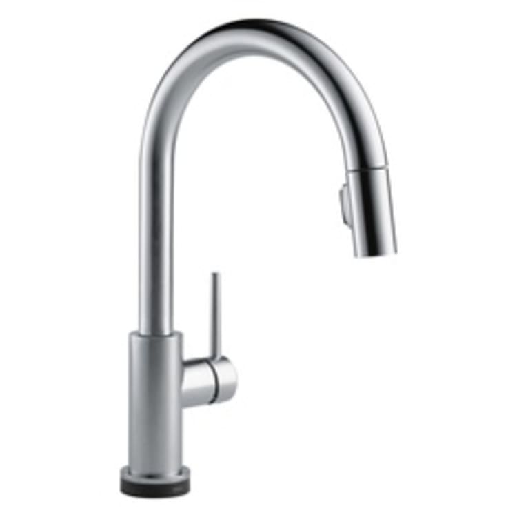 DELTA® 9159T-AR-DST Trinsic® Kitchen Faucet, 1.8 gpm, 8 in Center, Arctic™ Stainless Steel, 1 Handle, (6) AA Battery, Domestic, Commercial