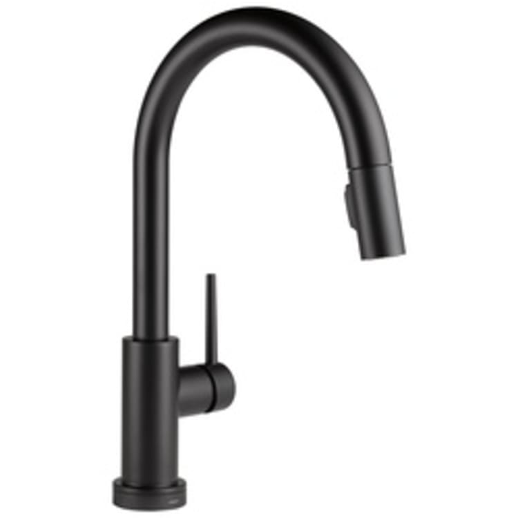 DELTA® 9159T-BL-DST Trinsic® Pull-Down Kitchen Faucet, 1.8 gpm, 3 Faucet Holes, Matte Black, 1 Handle, Domestic, Commercial