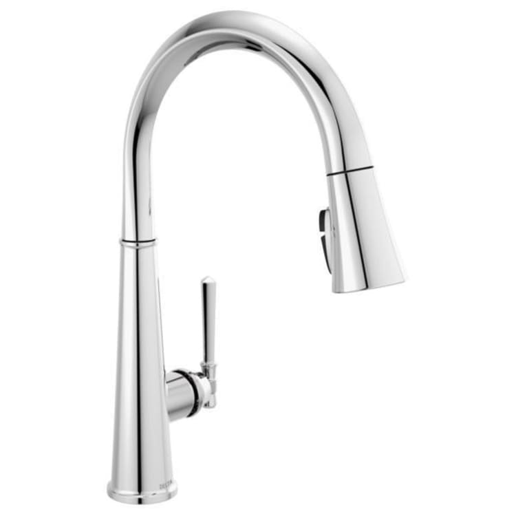 DELTA® 9182-PR-DST Emmeline™ Pull-Down Kitchen Faucet, 1.8 gpm at 60 psi Flow Rate, Lumicoat Polished Chrome, 1 Handle, 1/3 Faucet Holes