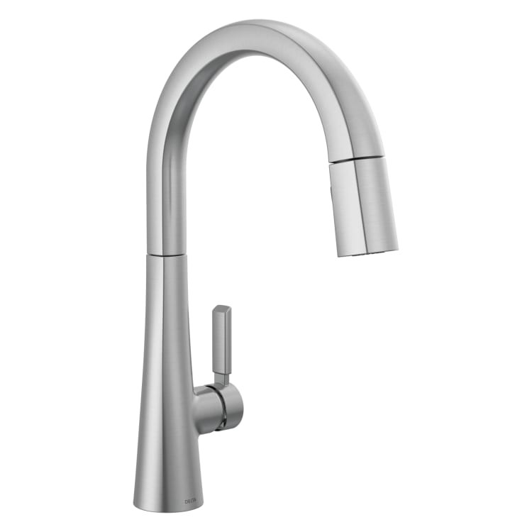 DELTA® 9191-AR-PR-DST Monrovia™ Pull-Down Kitchen Faucet With Diamond Seal®, Touch-Clean® and MagnaTite™ Technology, 1.8 gpm Flow Rate, Arctic Stainless, 1 Handles, 1 Faucet Holes, Import, Commercial/Residential