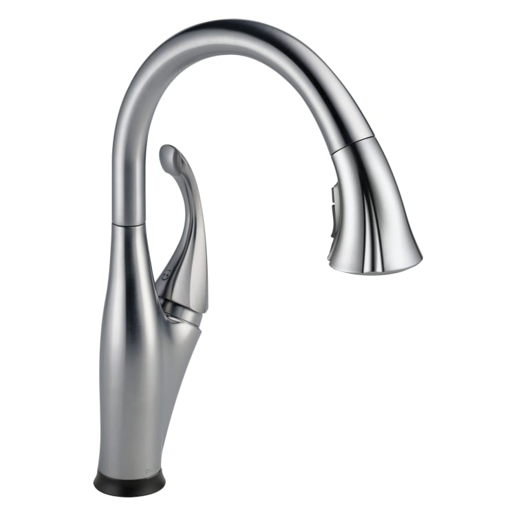 DELTA® 9192T-AR-DST Addison™ Kitchen Faucet, 1.5 gpm Flow Rate, Arctic™ Stainless Steel, 1 Handles, 1 Faucet Holes, Function: Traditional, Domestic, Commercial
