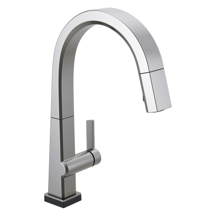 DELTA® 9193T-AR-DST Pivotal™ Kitchen Faucet With Touch2O® Technology, 1.8 gpm Flow Rate, Arctic™ Stainless, 1 Handles, 1 Faucet Holes, Function: Traditional, Domestic