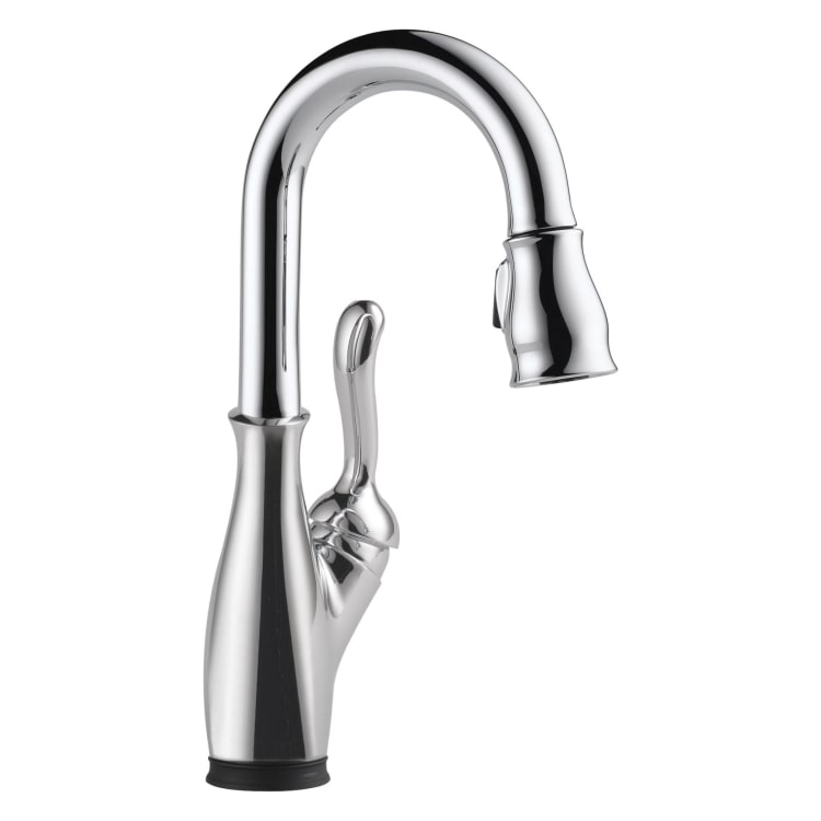 DELTA® 9678T-DST Leland® Pull-Down Kitchen Faucet, 1.8 gpm Flow Rate, Polished Chrome, 1 Handles, 3 Faucet Holes, Domestic
