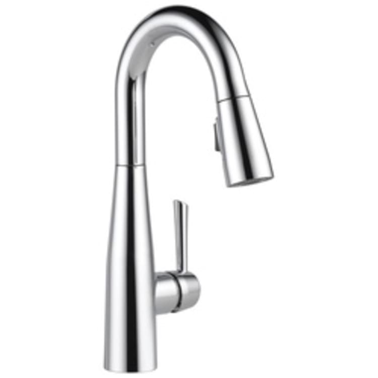 DELTA® 9913-DST Essa® Pull-Down Bar/Prep Faucet, 1.8 gpm, 8 in Center, Chrome Plated, 1 Handles, Domestic