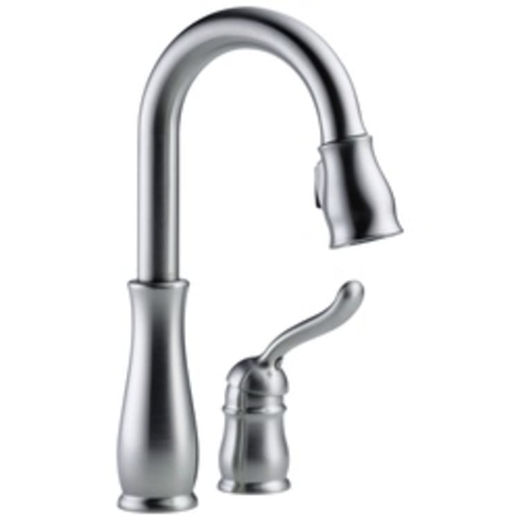 DELTA® 9978-AR-DST Leland® Pull-Down Bar/Prep Faucet, 1.8 gpm, Arctic® Stainless Steel, 1 Handles, Domestic