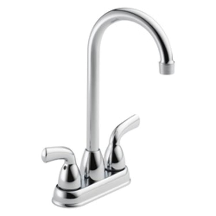 DELTA® B28910LF Foundations® Bar/Prep Faucet, 1.5 gpm, 4 in Center, Chrome Plated, 2 Handles, Domestic