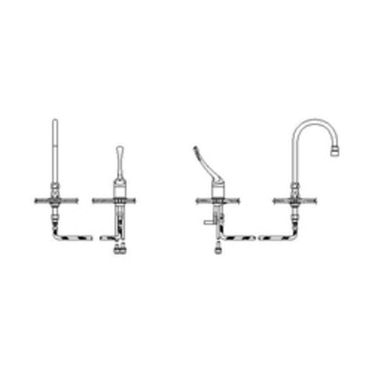 DELTA® 24T2633-R4 TECK® Single Control Widespread Lavatory Faucet, Commercial, 1.5 gpm Flow Rate, 12 in H Spout, 4 to 16 in Center, Polished Chrome, 1 Handles, Import
