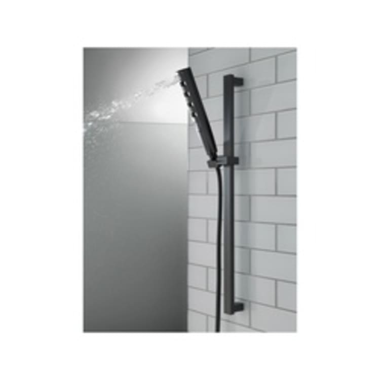 DELTA® 51140-BL Zura™ Hand Shower, (5) Shower Head, 2 gpm, 60 to 82 in L Hose, 1/2 in IPS, Slide Bar: Yes, Matte Black, Import