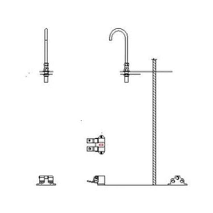 DELTA® 54T5437A Double Foot Pedal Valve, Forged Brass, Import, Commercial